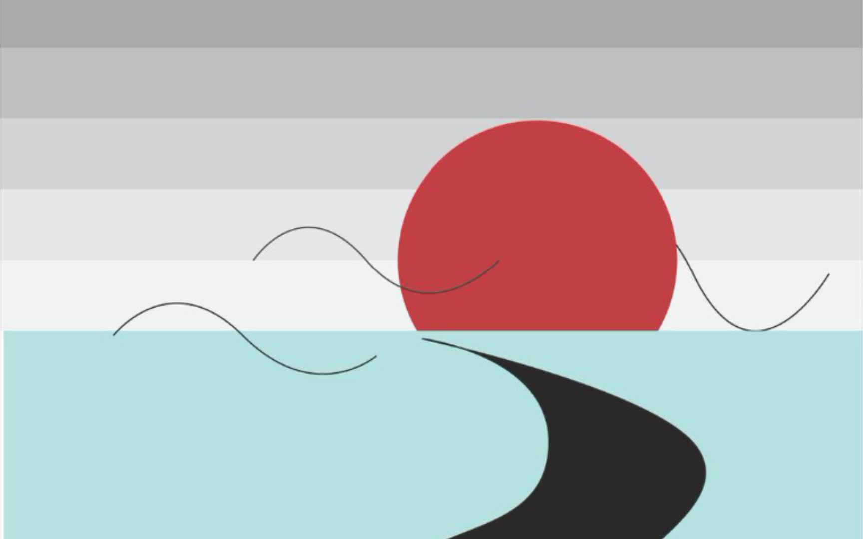 《ai练习篇》之用钢笔工具制作简单夕阳插画