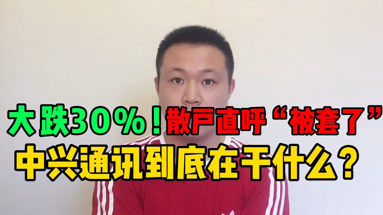 大跌30%!散户直呼“被套了”,中兴通讯到底在干什么?哔哩哔哩bilibili