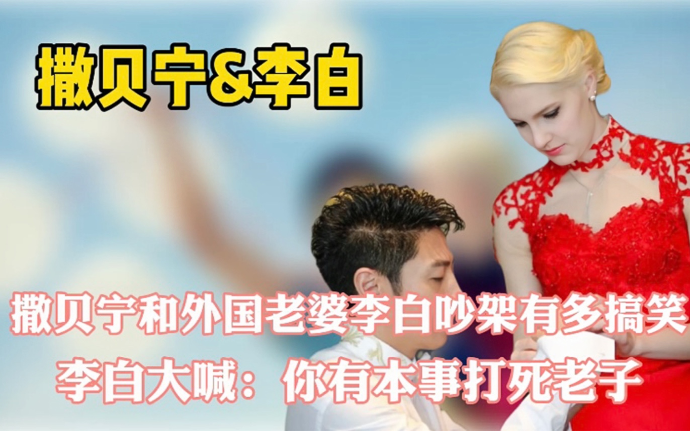 撒贝宁和外国老婆李白吵架有多搞笑,李白大喊:你有本事打死老子