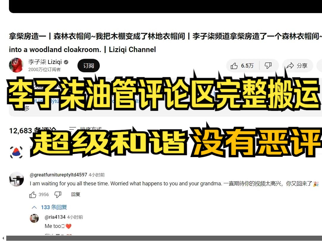 李子柒视频外网评论区完整搬运 一万两千条评论 几乎没有一条恶评 比特么求种论坛还有和谐哔哩哔哩bilibili