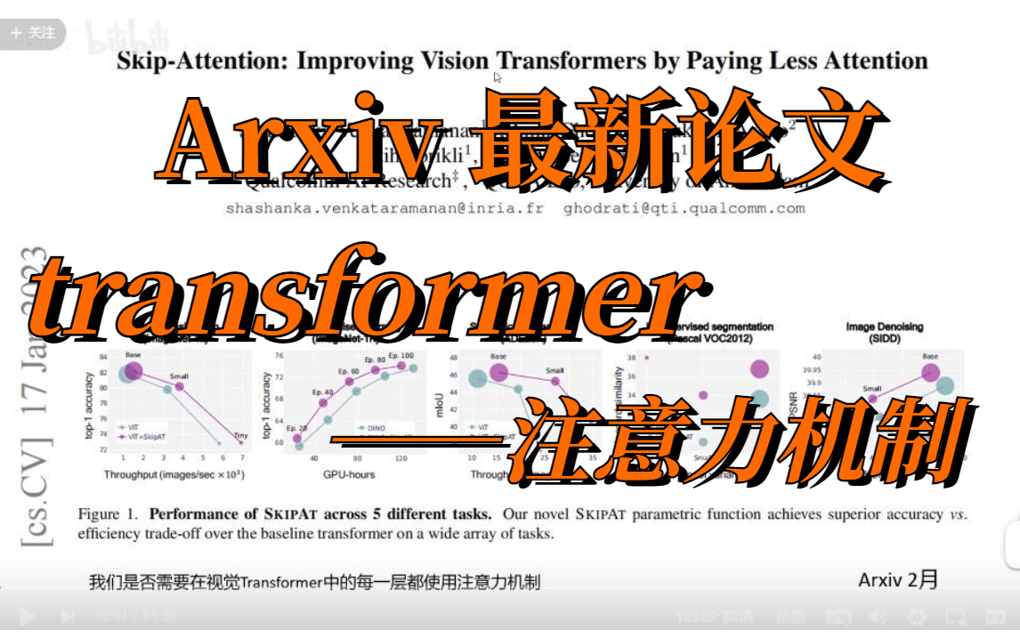 Arxiv最新论文!即'跳'即用 | SkipAttention!论文解读+代码复现!原来论文这么容易!——(transformer/注意力机制/AI)哔哩哔哩bilibili