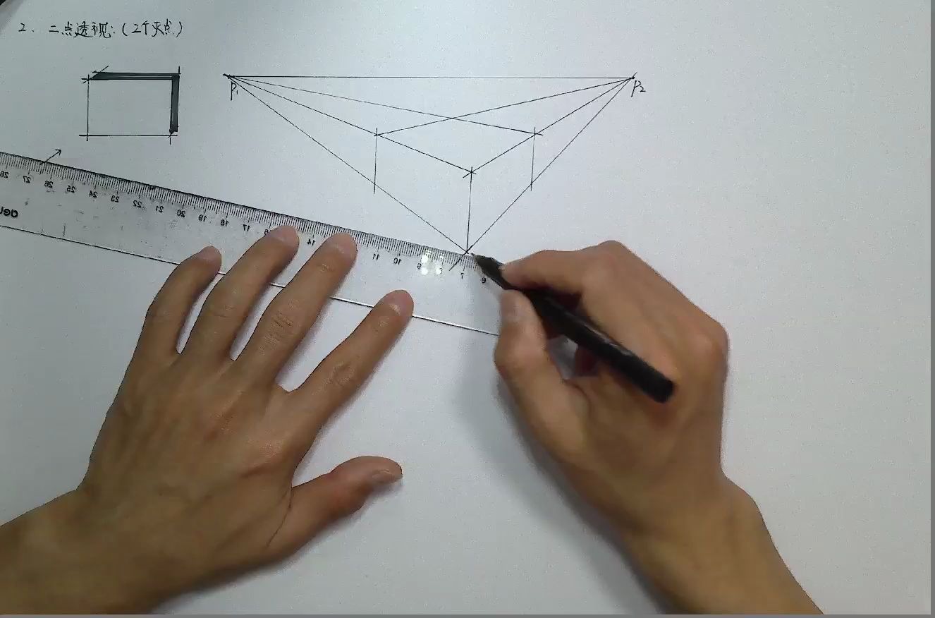 建筑规划手绘透视讲解—两点透视讲解 2哔哩哔哩bilibili