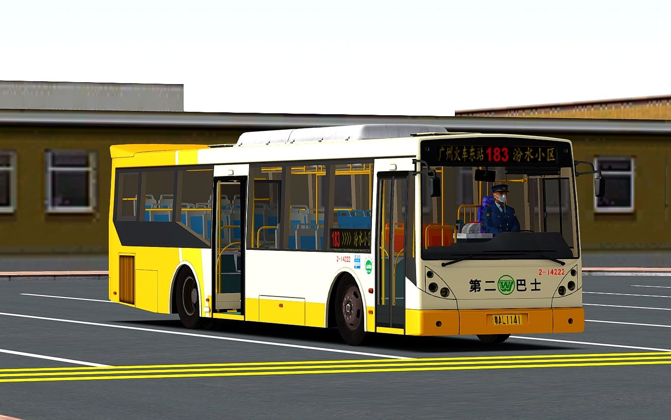 巴士模拟2#广佛#驾驶gz6112s3旧车有夫妻报站的183短_哔哩哔哩_bili