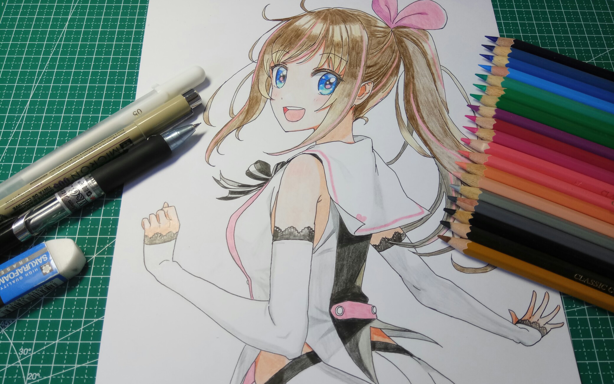 【彩铅】画一只爱酱 你的智商该充值了(单马尾赛高)