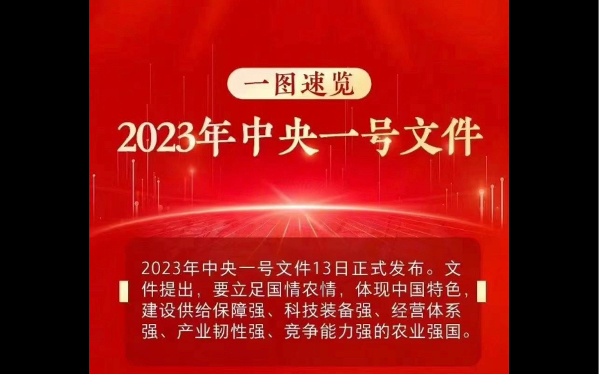 2023年中央一号文件【一图速览】,省考的小伙伴们码住码住!哔哩哔哩bilibili