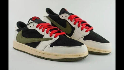 Travis Scott x Air Jordan 1代Low “Medium Olive” TS联名AJ1 女款 