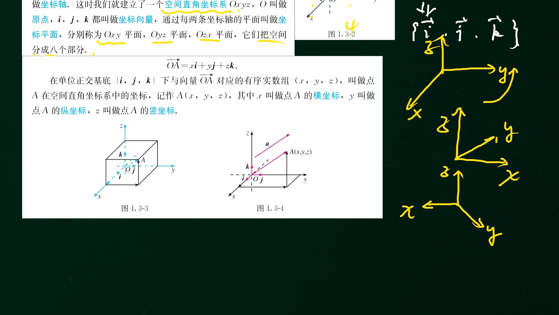 空间直角坐标系xyz图片