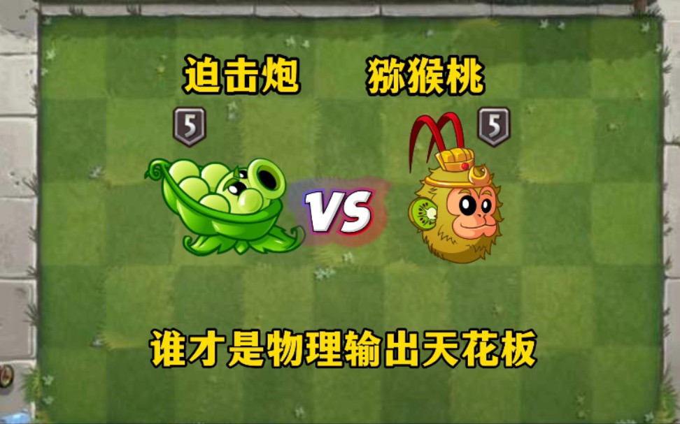 pvz2:5阶猕猴桃和5阶豌豆迫击炮,谁才是物理输出天花板?