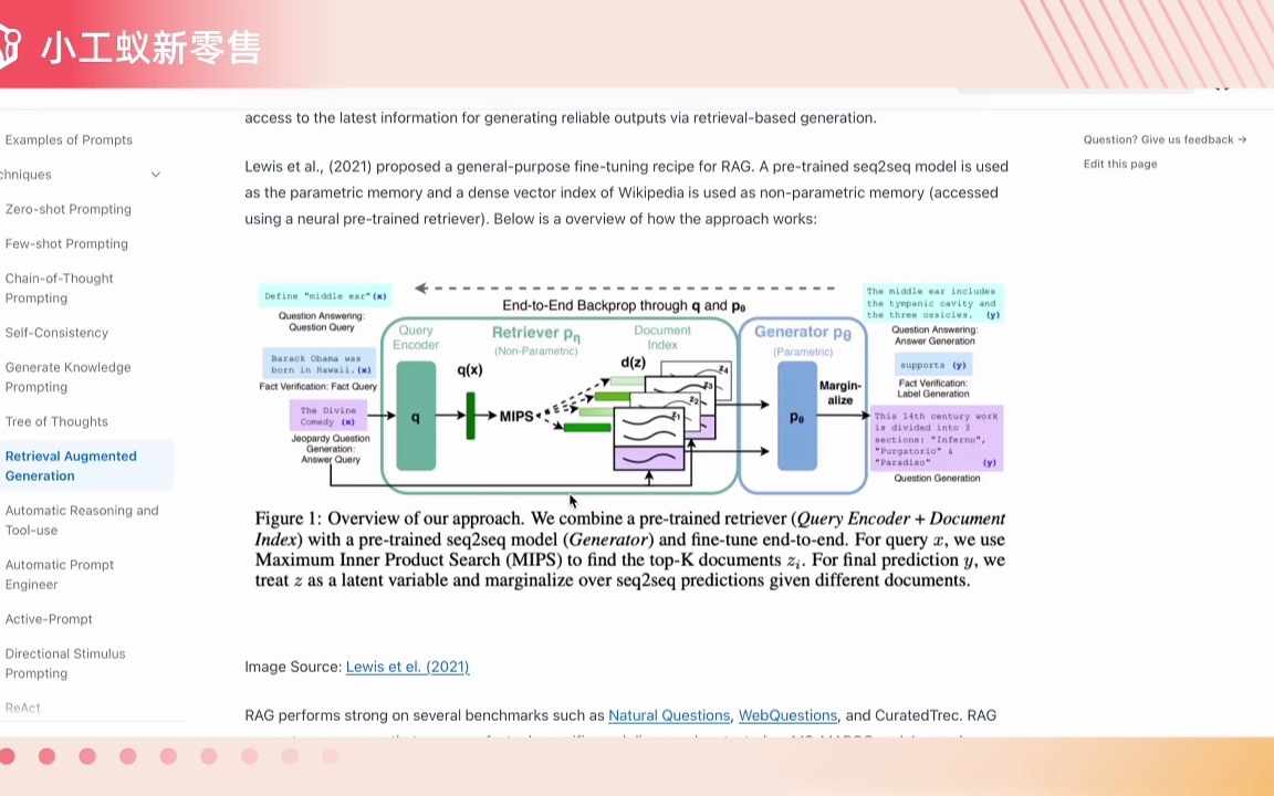 [图]提示工程技术：检索增强生成 LLM+本地知识库应用场景 #小工蚁 #langchain #提示工程