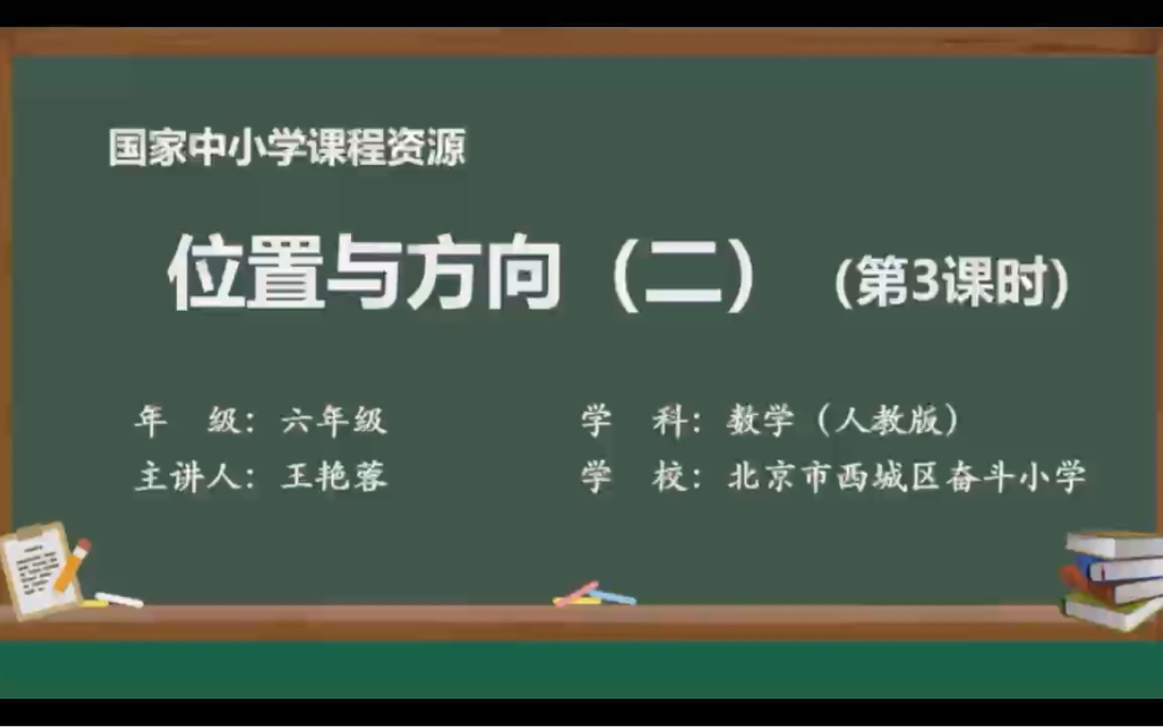 人教版小学数学六年级上册第二单元《位置与方向(二)》第三课时哔哩哔哩bilibili