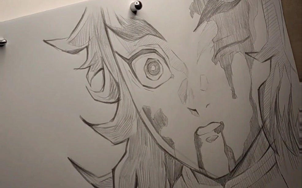 【暖暖社】鬼灭之刃炎柱手绘过程