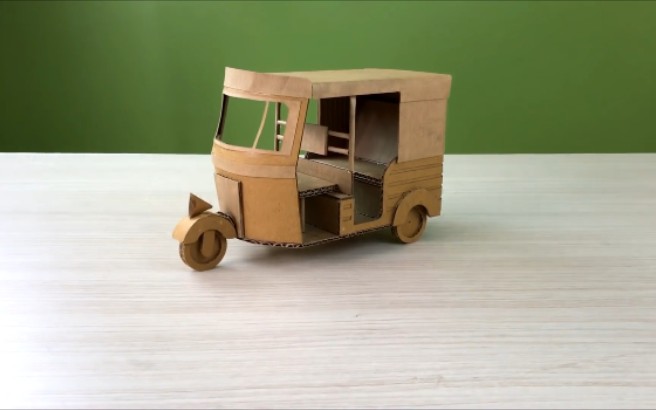 用硬纸板做一个人力三轮车