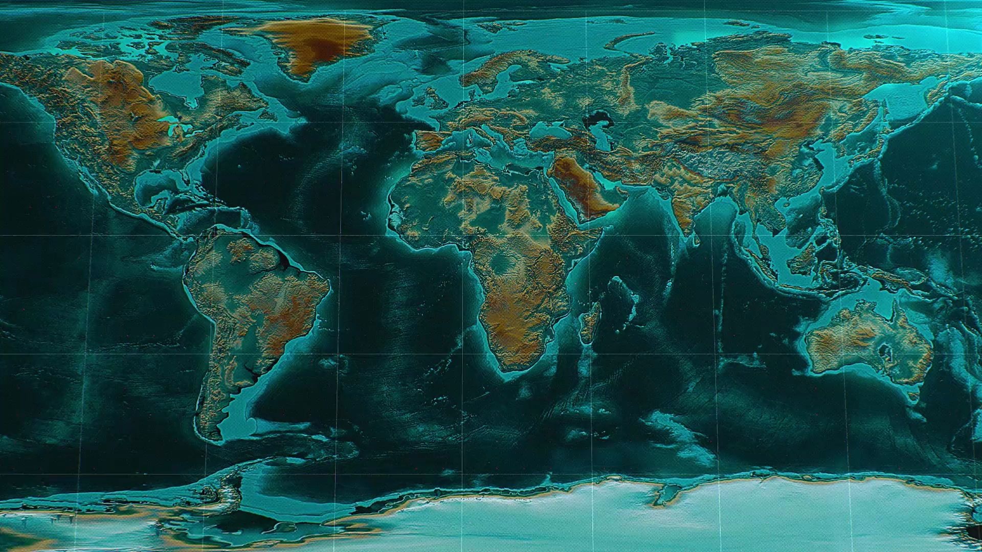 世界地图三维科技地形演示线条