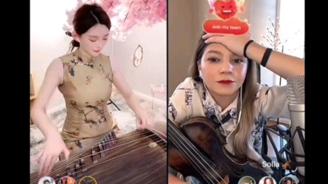 中国小姐姐古筝pk泰国小提琴博主,泰国博主震撼不已