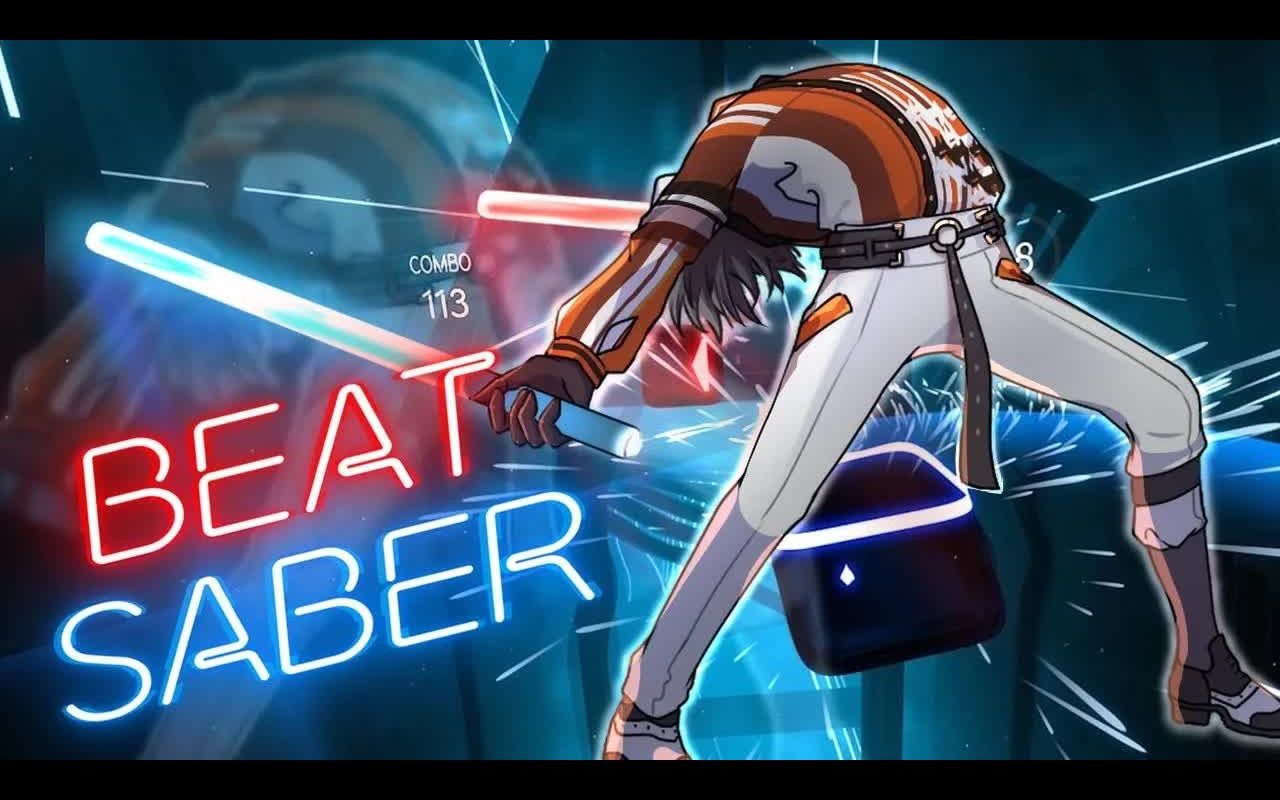 [图]【直播回放/Mysta Rias】节奏光剑 VR音游 The Beat Saber Noob EXPERIENCE!