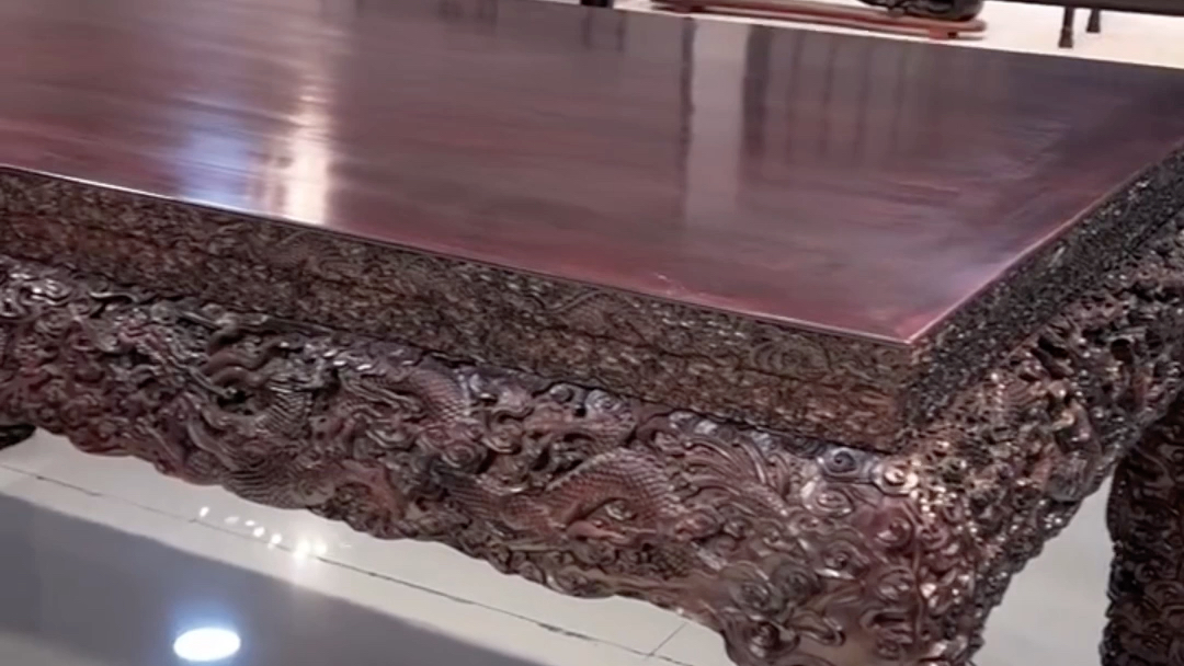 印度小叶紫檀雕龙画案