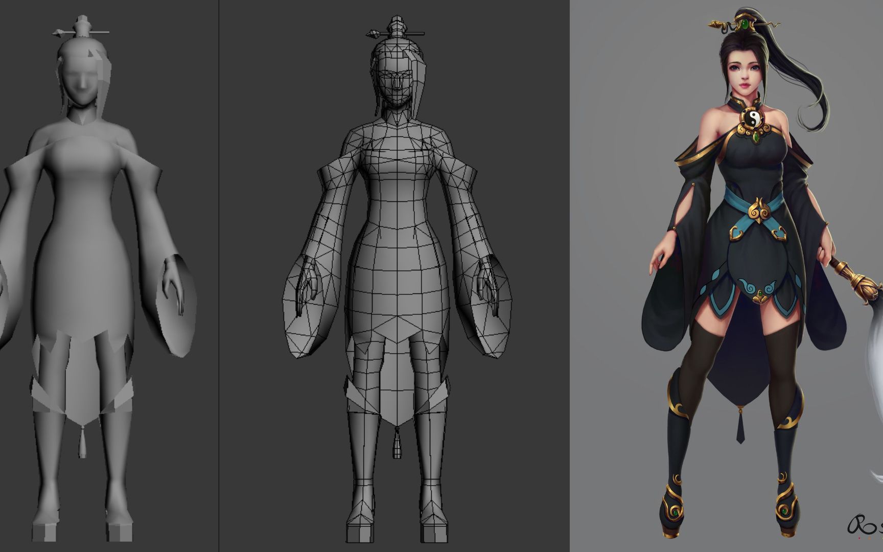 3dmax游戏角色建模,超详细人物布线讲解