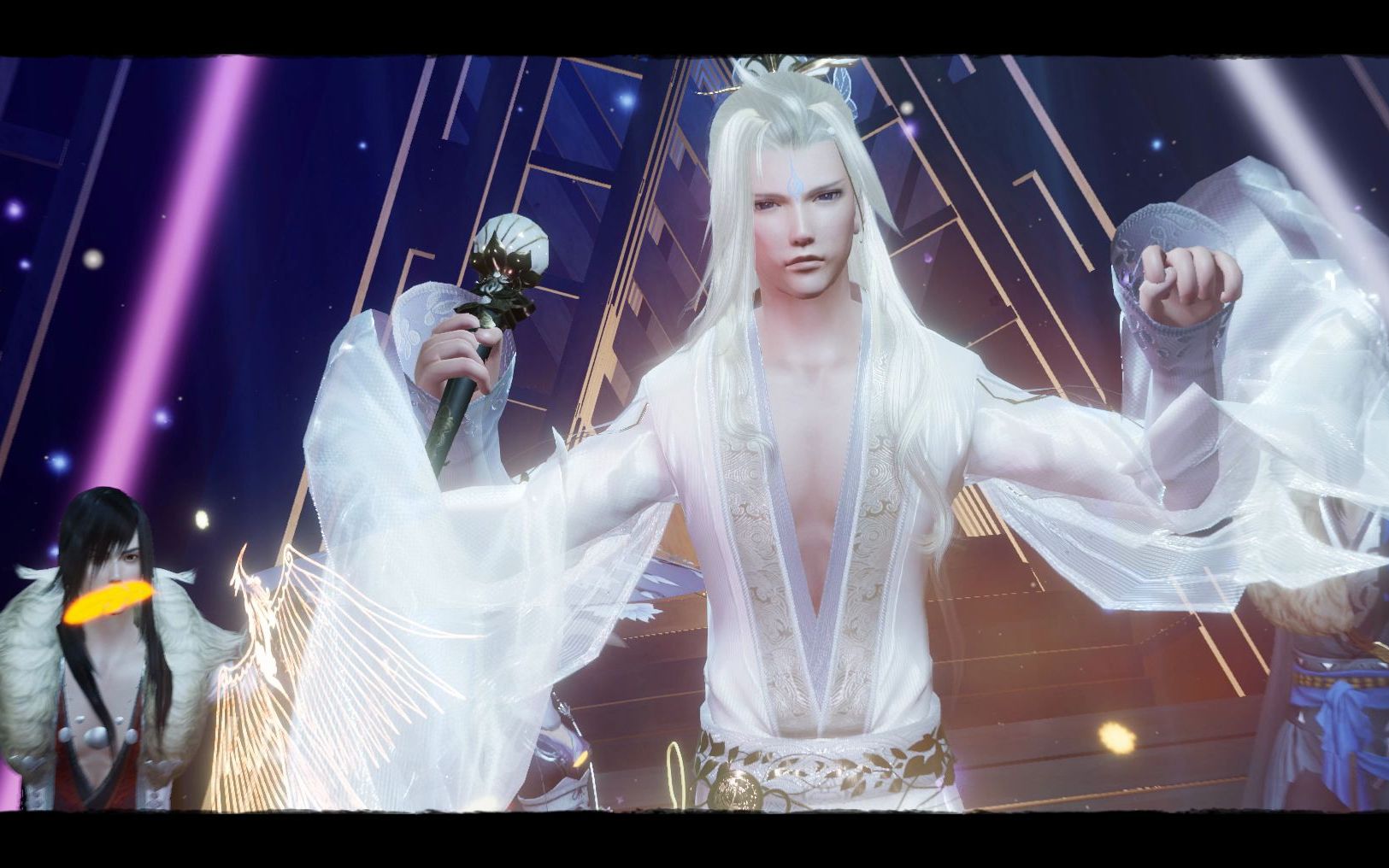 剑网三狐金丝路成男13周年游园会舞台表演