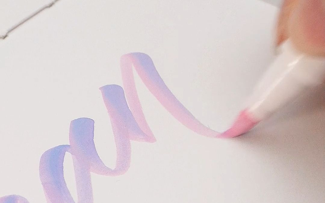 声控手写|梦幻粉紫蓝渐变brush lettering哔哩哔哩bilibili