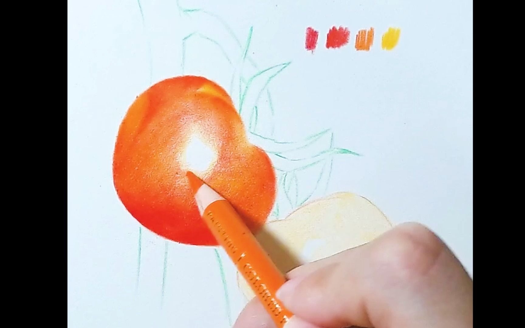利用固有色来画西红柿画彩铅西红柿也没有想象中的难不信你看