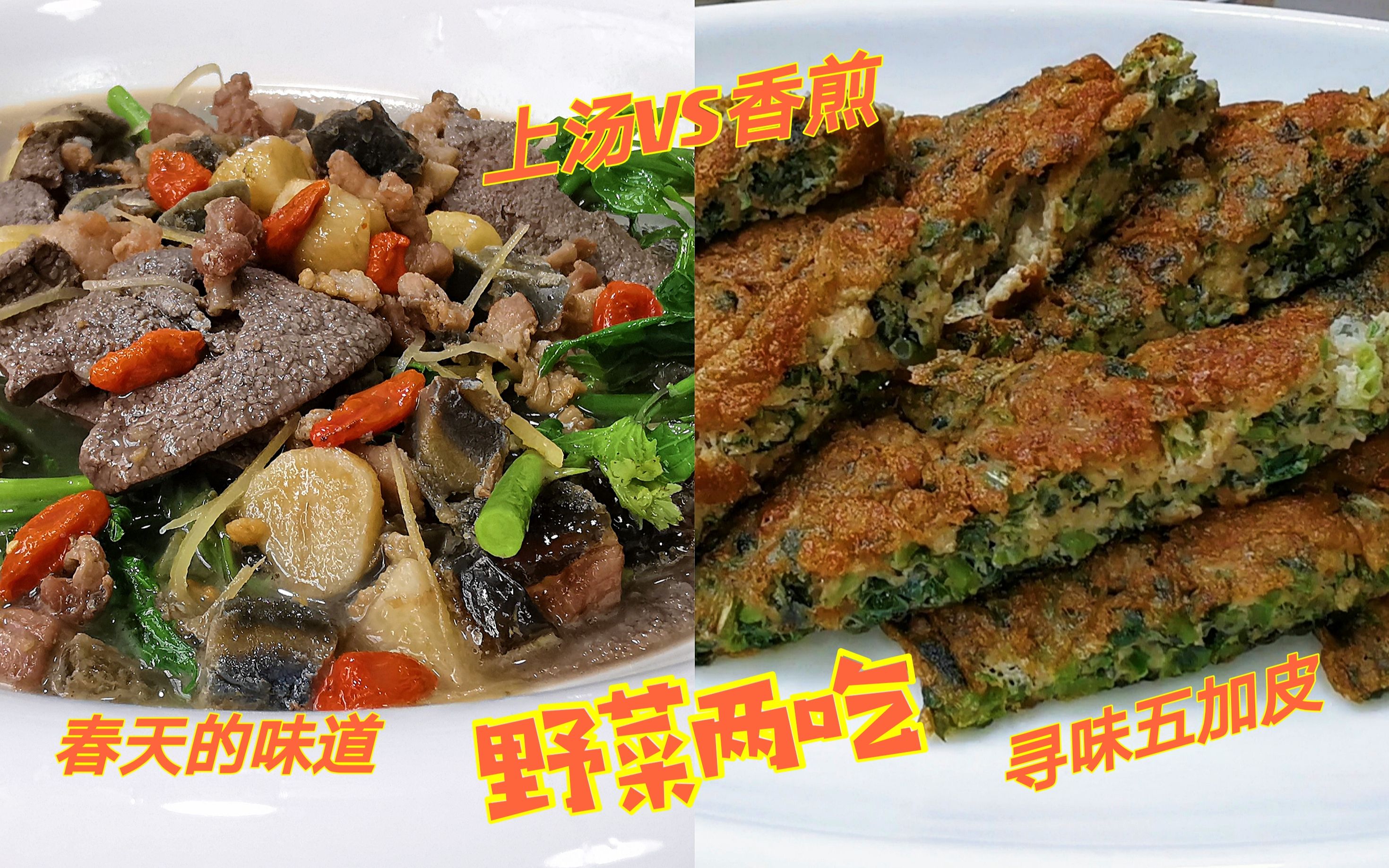 农村纯天然野菜“五加皮”!上汤清甜,香煎回味,春天的味道哔哩哔哩bilibili