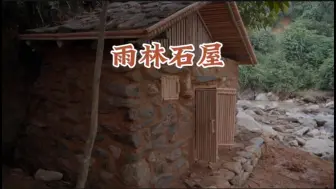 Скачать видео: 年轻小伙历时一百个小时，在雨林中建造出一座舒适石屋