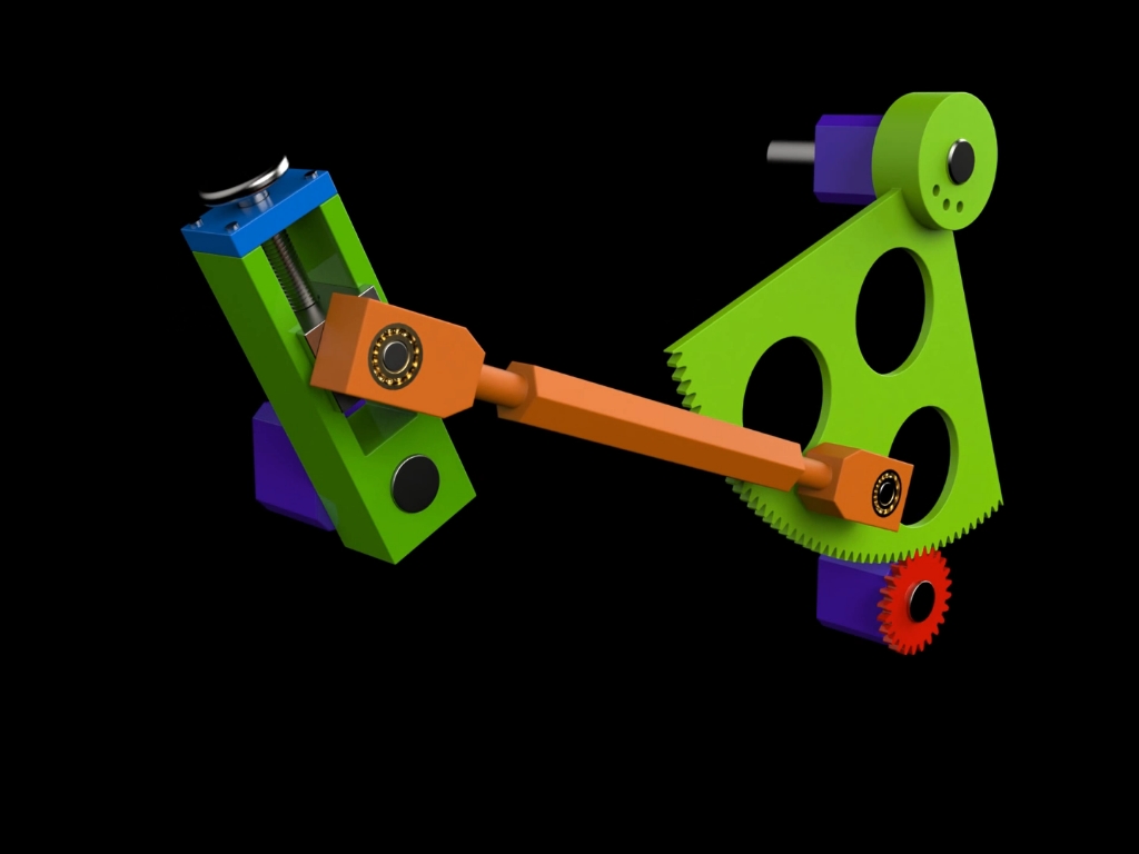 扇形齿轮做摇杆的间接送料机构(机械类专业教学视频)_哔哩哔哩_bili