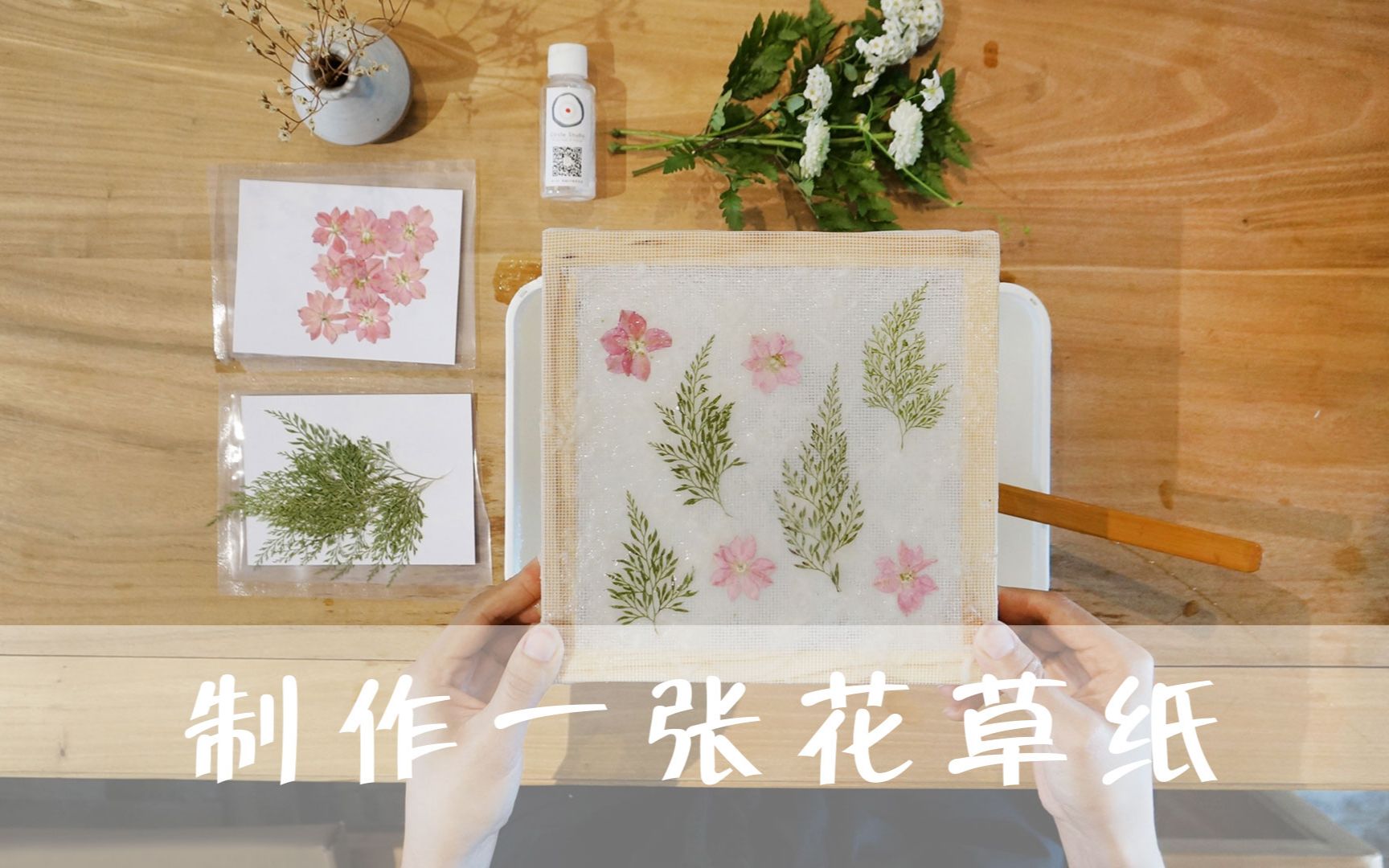 DIY | 花草纸的迷思 | 原来制作一张花草纸是如此简单 | 古法造纸 | 浇纸法 | 花草纸哔哩哔哩bilibili