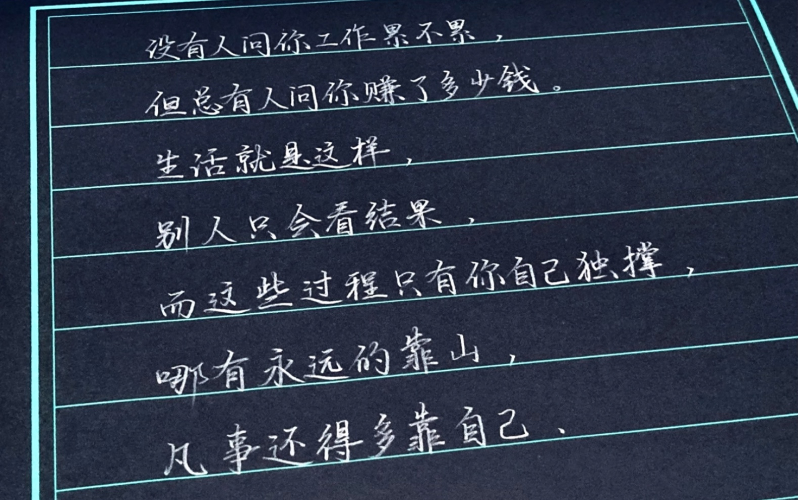 没有人问你工作累不累,但总会有人问你赚了多少钱.