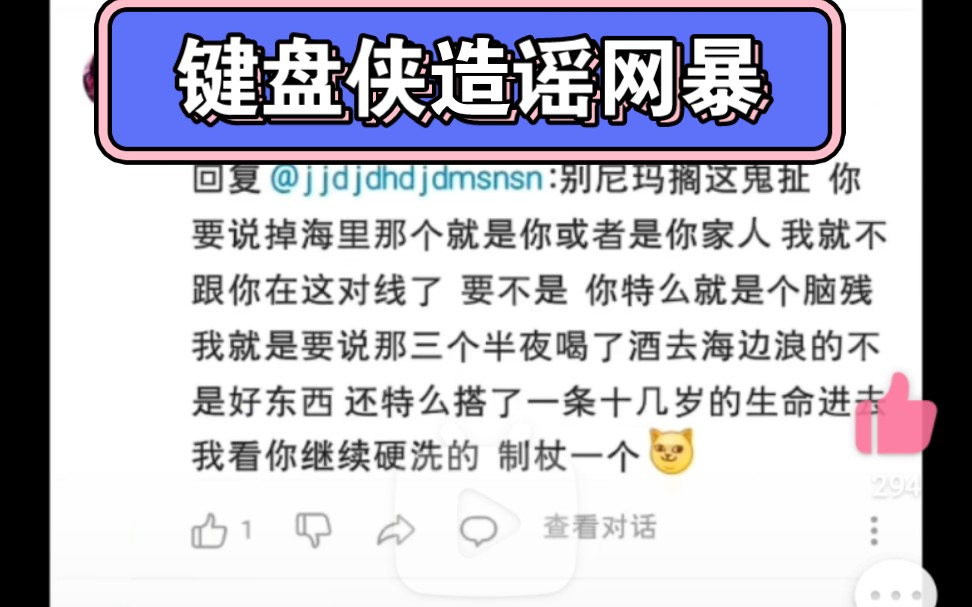 [图]键盘侠们无脑造谣网暴，不讲理开始胡言乱语（看评论区以及主页其它视频）