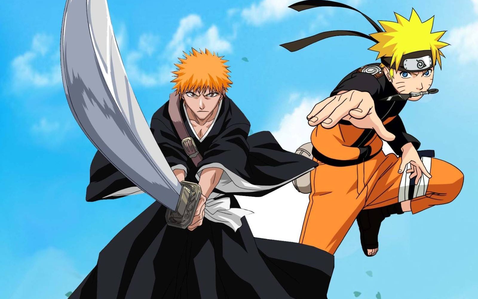 黑崎一护&虚白代打vs仙人漩涡鸣人九尾模式 死神vs火影