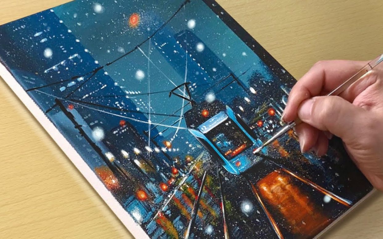 cityscape painting  acrylic painting