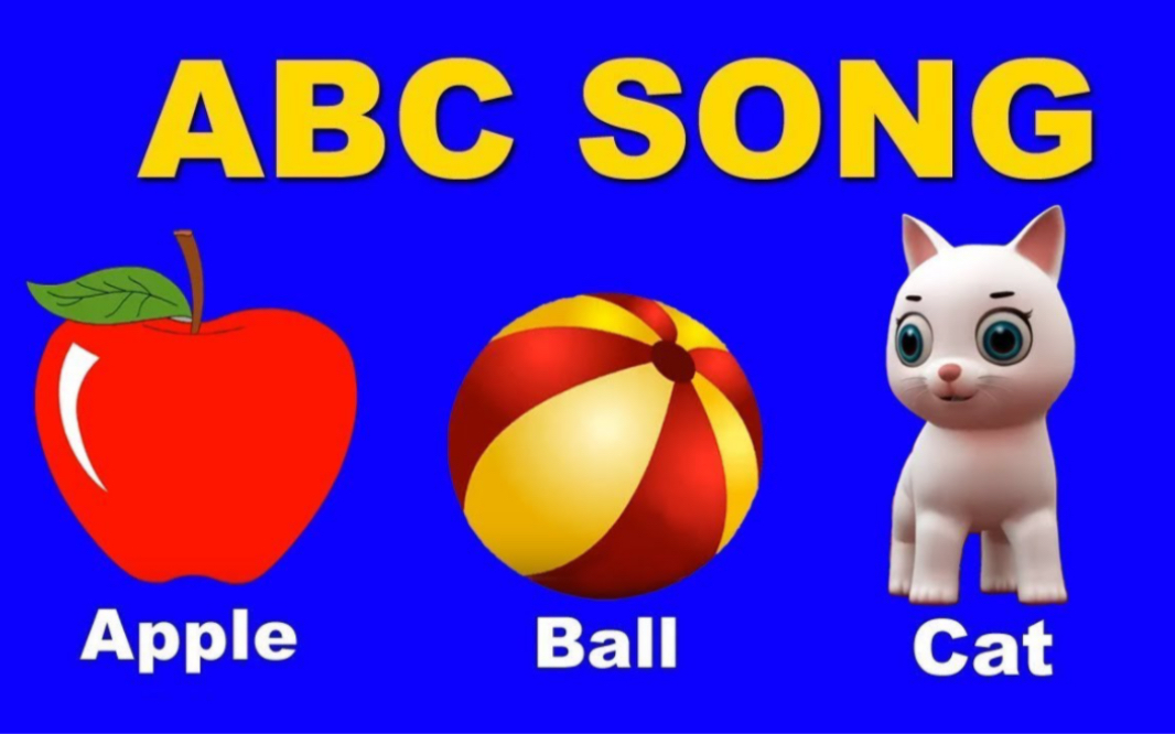 Phonics Alphabet : ABCD l 英文字母儿歌 l A for Apple 𐟍Ž B for Ball ⚽ l abcd哔哩哔哩bilibili