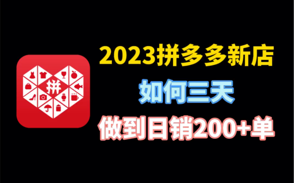 2023拼多多新店,如何三天从0到日销200+单(附全套运营资料)哔哩哔哩bilibili