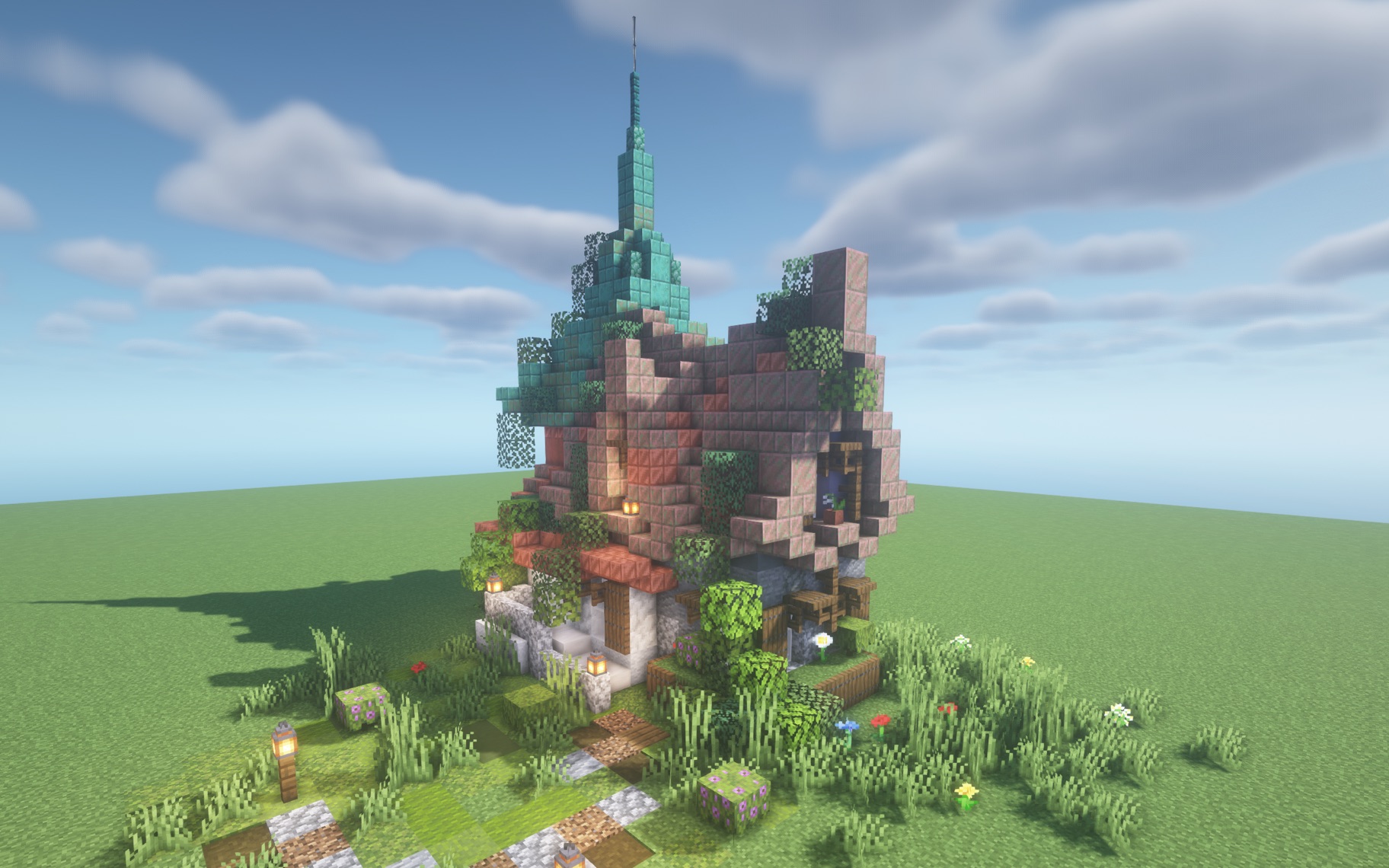 【minecraft建筑】简单铜顶小房子~_单机游戏热门视频