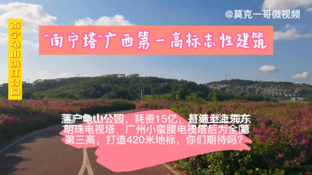 耗资15亿打造420米广西第一高标志性建筑“南宁塔”,落户龟山公园.哔哩哔哩bilibili