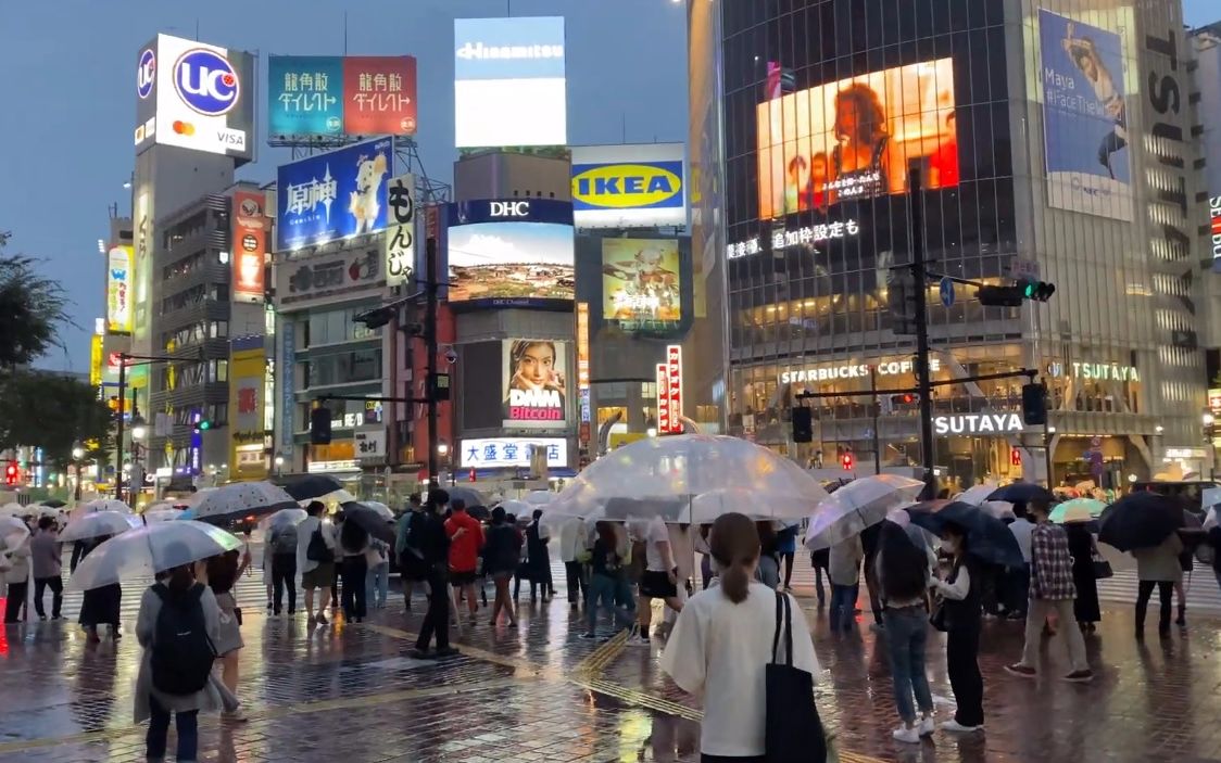 [图]【超清日本】漫步夜晚雨中的东京 涩谷駅 (1080P高清版) 2021.7