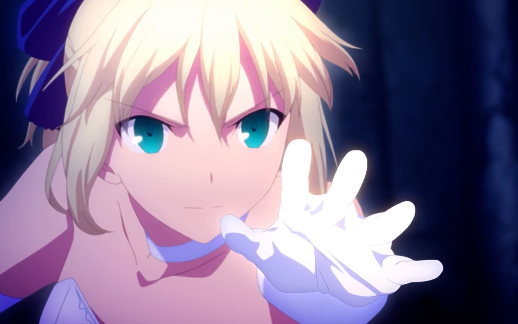 穿婚纱的saber成功与凛牵手成功力量满满