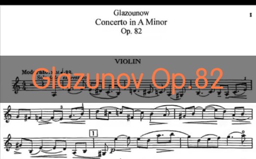 [图]格拉祖诺夫 - a小调小提琴协奏曲, Op.82(1904) Glazunov - Violin Concerto in A minor,