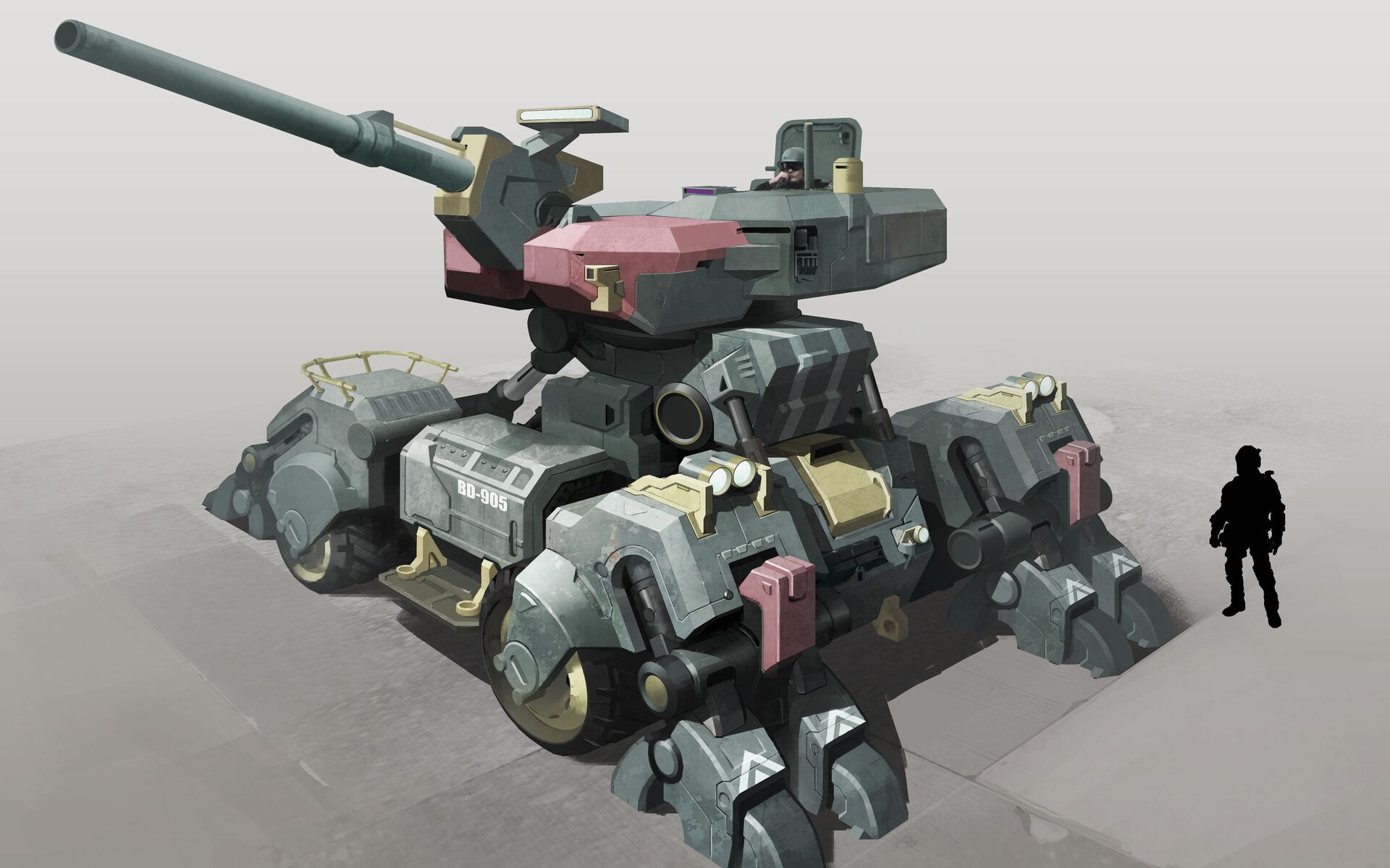 【3dmax建模】次时代硬表面移动炮台建模教程.