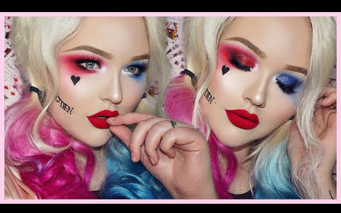 nikkietutorials自杀小队小丑女妆容教程