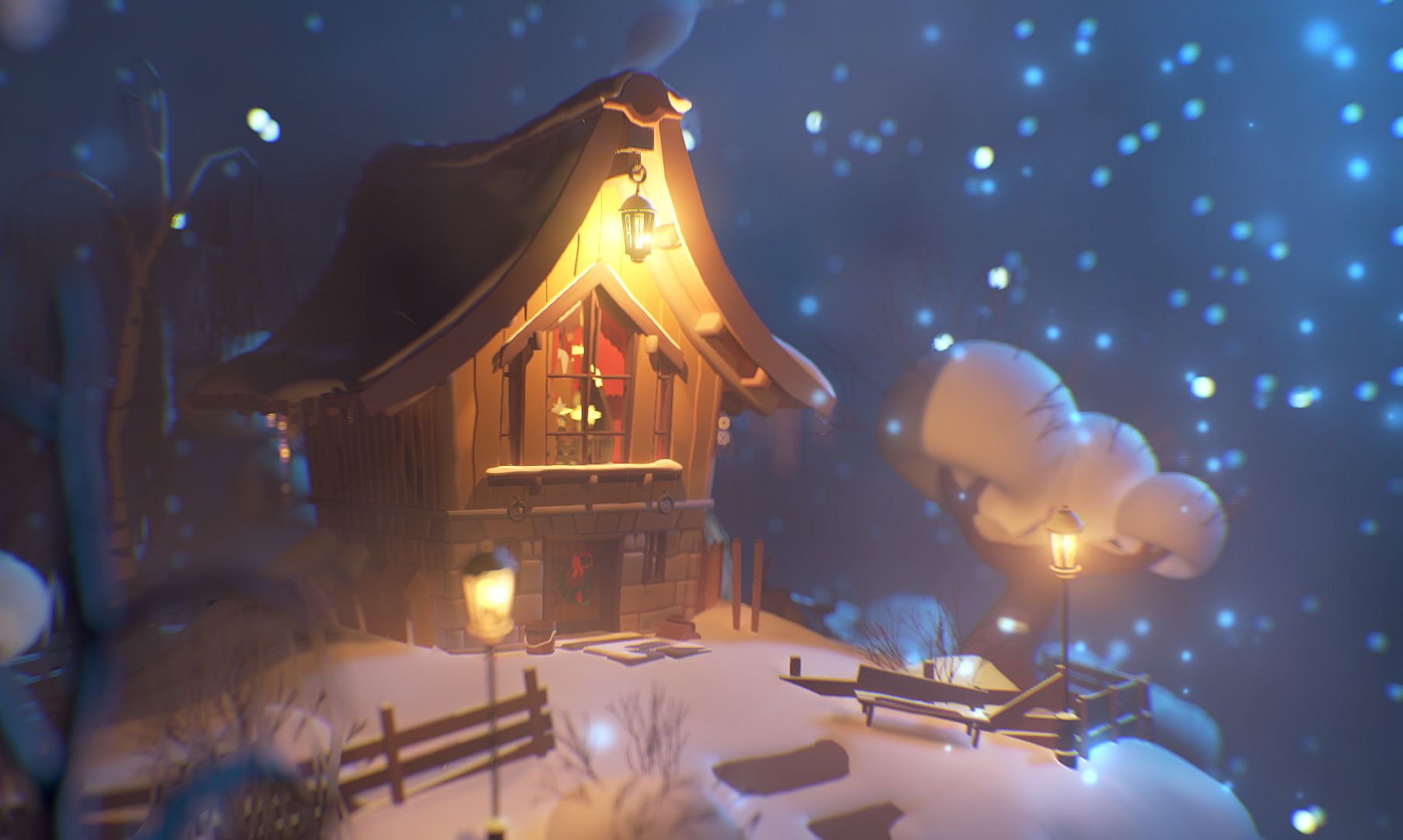 c4d渲染圣诞小场景