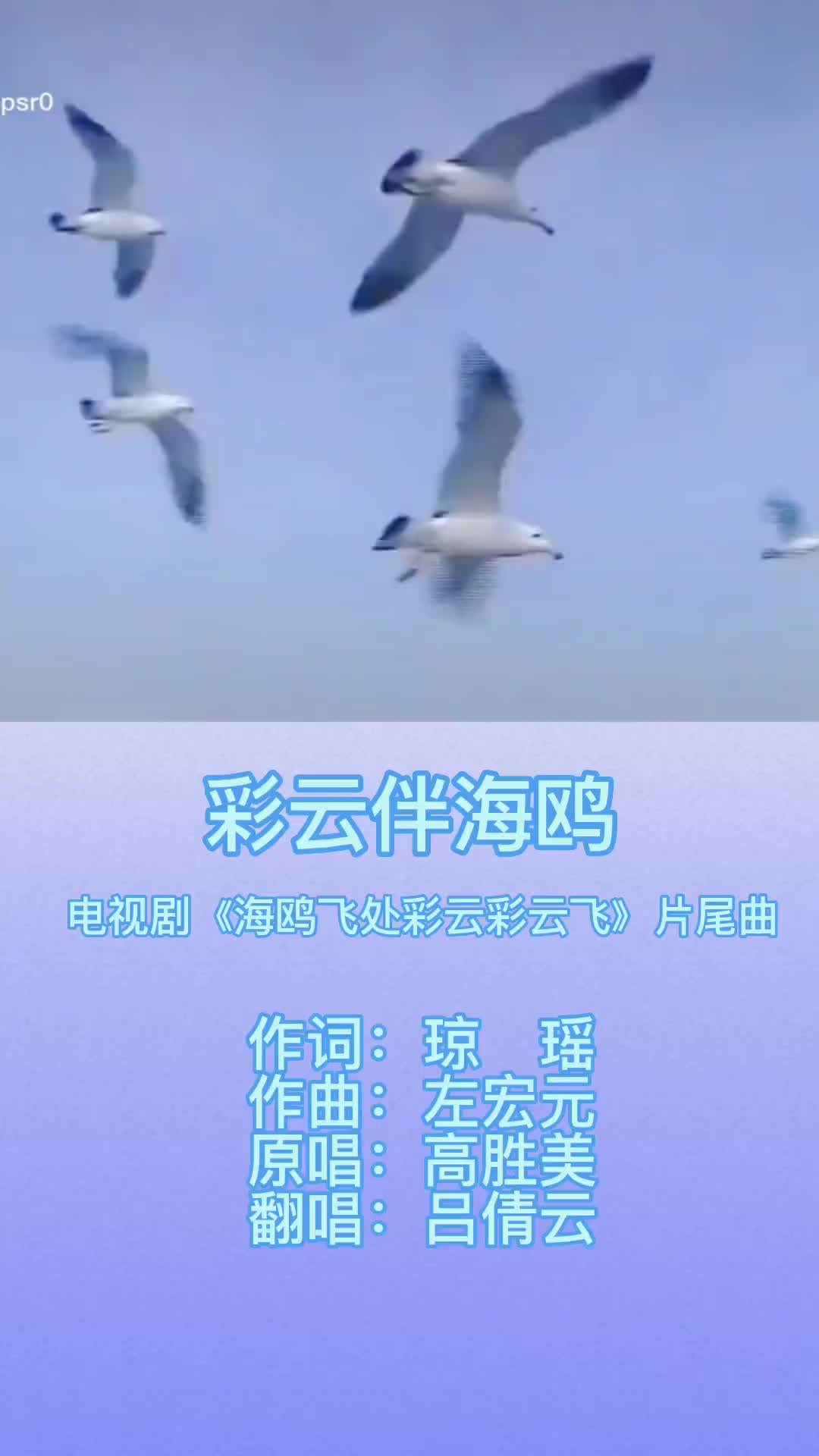 海鸥飞处彩云飞片尾曲彩云伴海鸥吕倩芸真人真唱怀旧影视歌曲戏剧