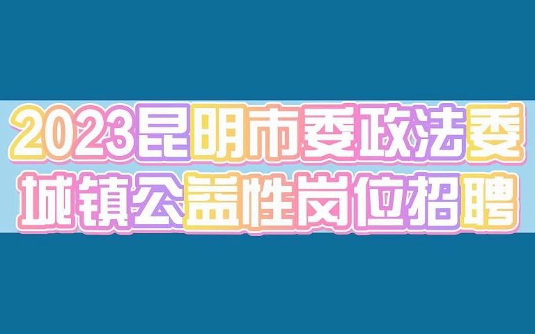 昆明市委政法委2023年城镇公益性岗位招聘公告哔哩哔哩bilibili