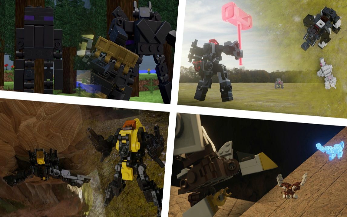 奇妙乐高创意!动画合集:末影人,黄蜂变形人,犀牛机器人,玄鹰战士