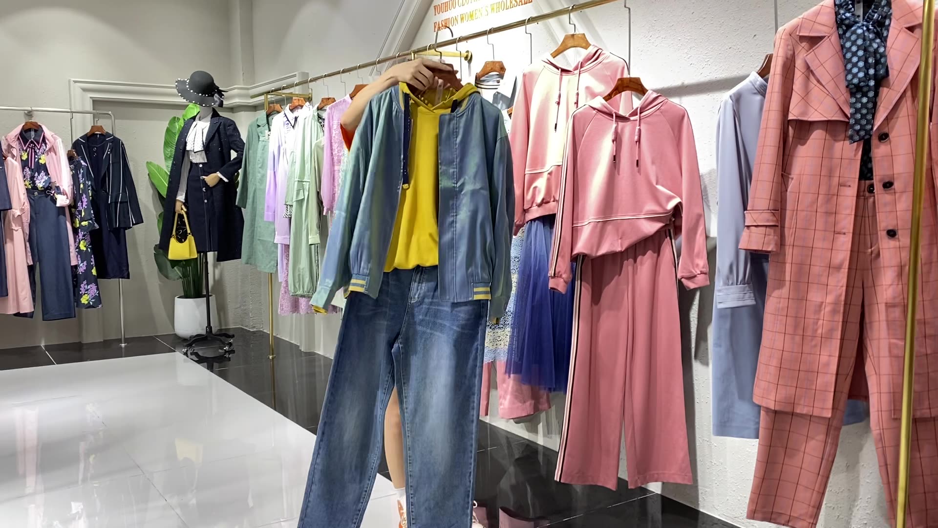 珞娜秋装品牌女装折扣走份批发一手货源专柜正品撤柜尾货厂家直销直播