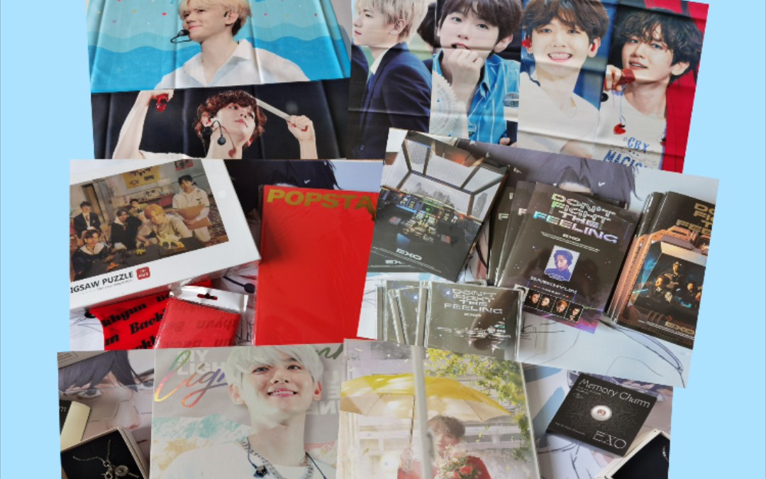 【周边分享】欧气满满的拆专/伯贤手幅/伯贤pb/exo九周年官周/伯贤卡