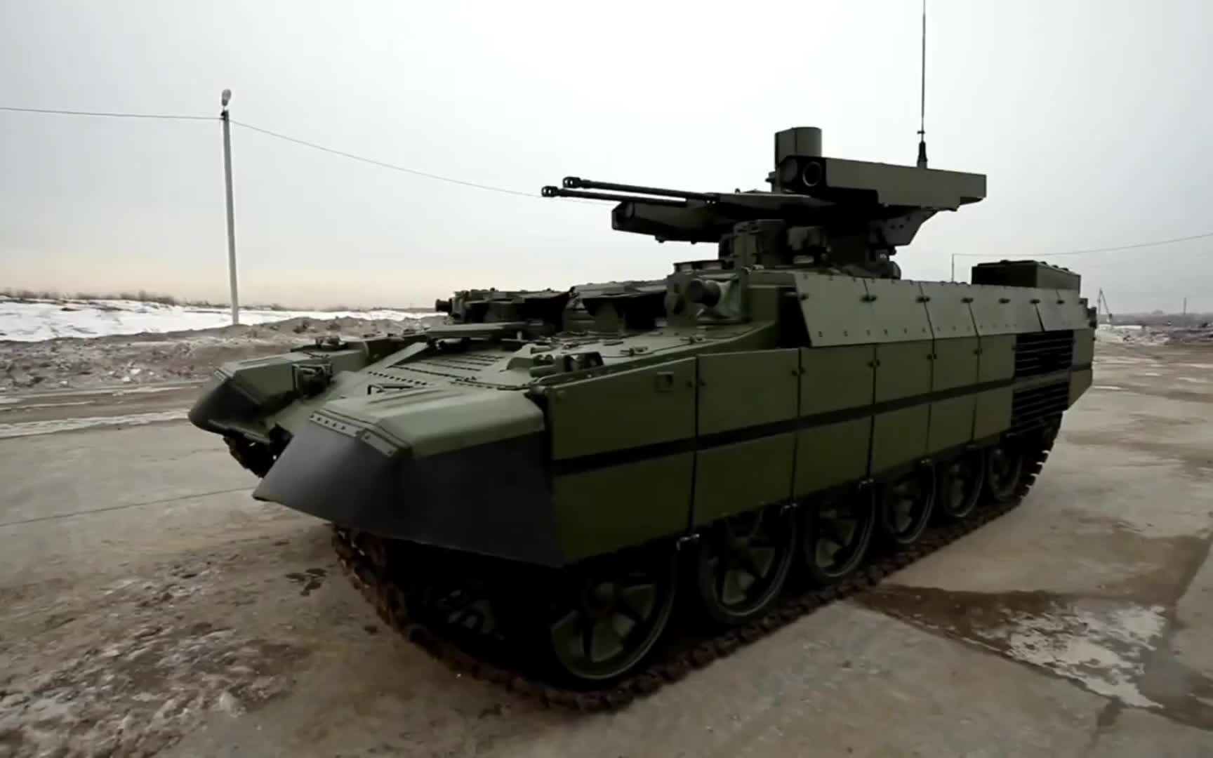 俄国 终结者 坦克火力支援车 bmpt-72 号称 死亡收割机_哔哩哔哩_bili
