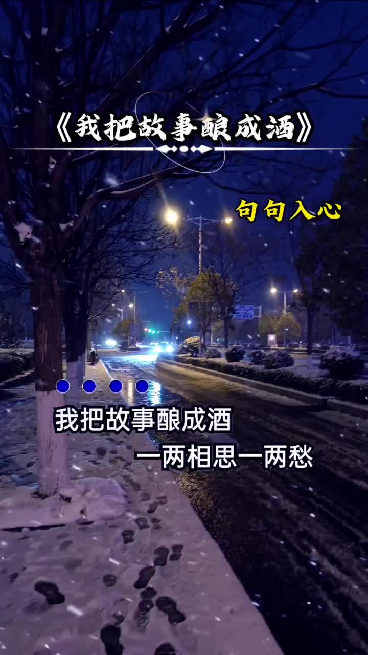 我把故事酿成酒,一两心酸一两忧,我敬岁月如海流,再敬