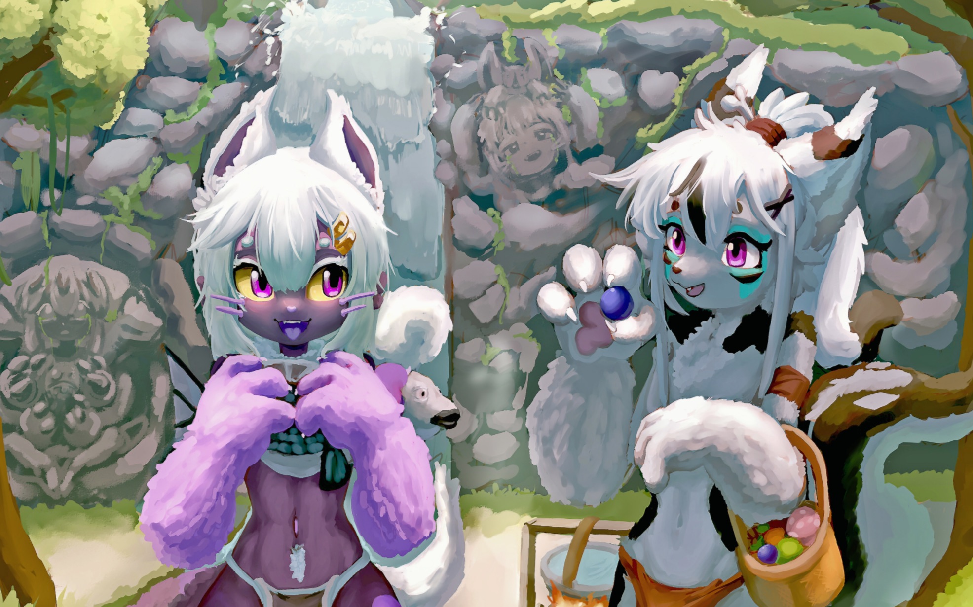 两只可爱的的男娘福瑞